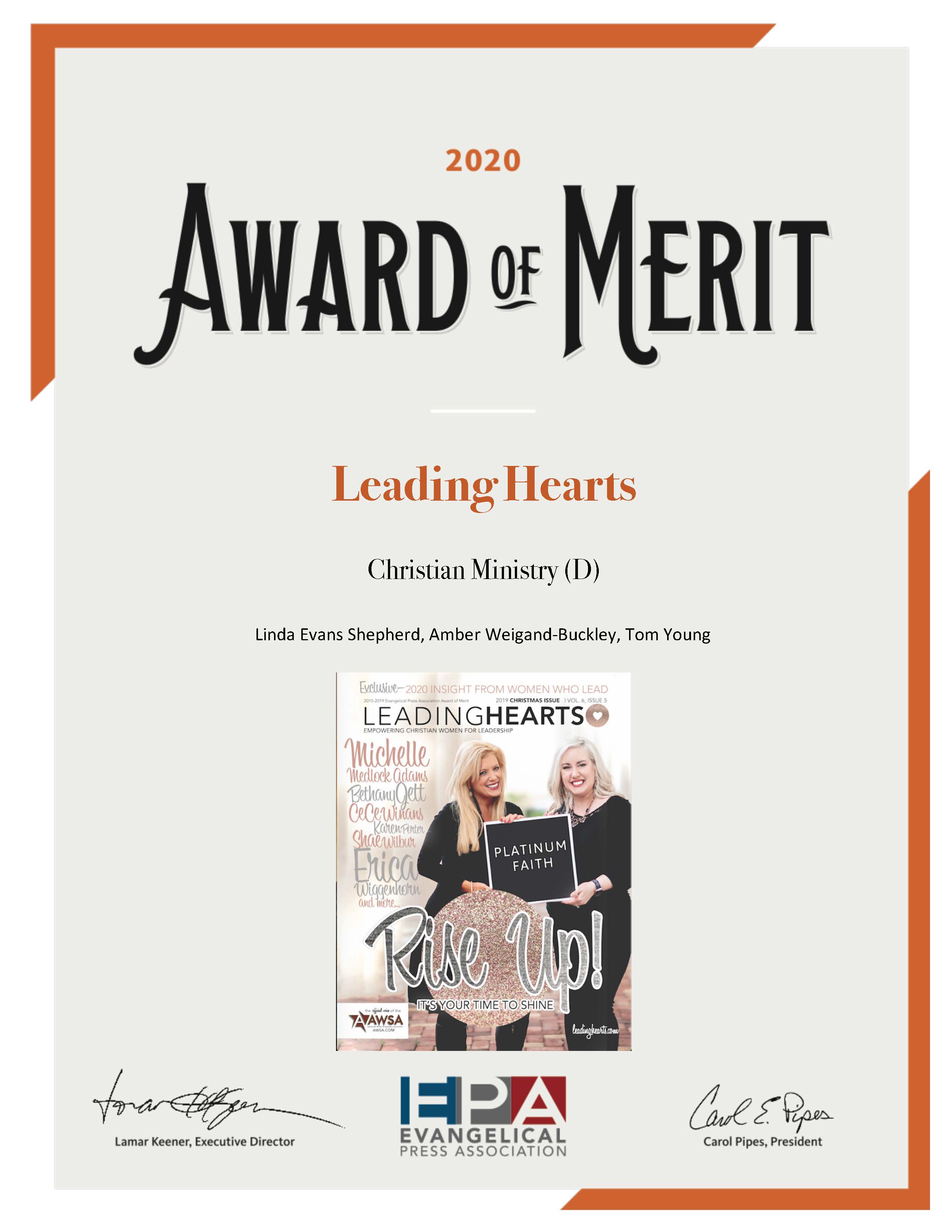 Read more about the article Leading Hearts garners National Honors for the Sixth Year in a Row
